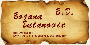 Bojana Dulanović vizit kartica